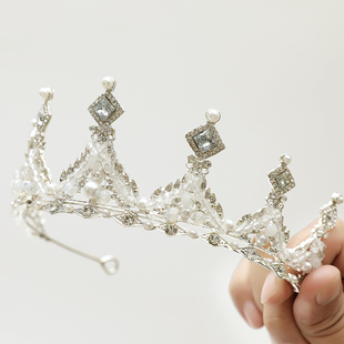 儿童头饰皇冠女童发饰粉金色发饰小女孩礼服配饰演出饰品银色新款