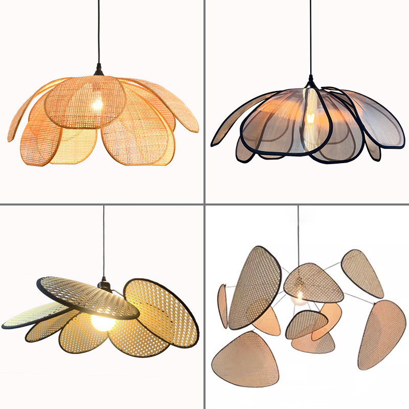手工藤编民宿餐厅卧室客厅吊灯日式禅意茶室编织花瓣创意个性灯饰,家装灯饰光源,餐厅吊灯,淘宝优惠券,粉丝福利购,淘宝优惠卷