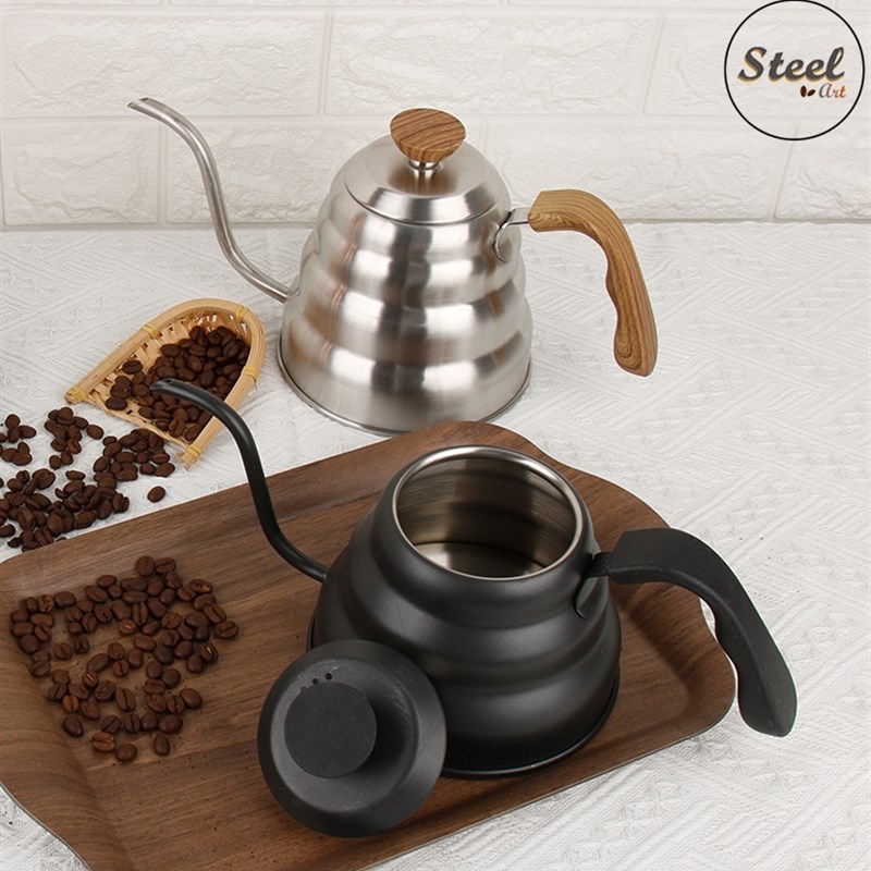 LENO 日式不锈钢滴滤滴漏式细口手冲咖啡壶 长嘴壶云朵壶咖啡器具