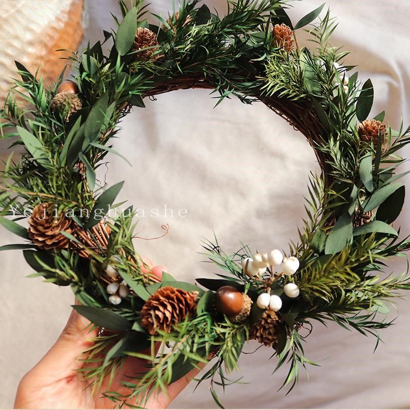 小清新森系松枝橡果花环藤编圈家居墙挂壁挂吊饰松枝圣诞装饰花环,节庆用品/礼品,圣诞装饰品,淘宝优惠券,粉丝福利购,淘宝优惠卷