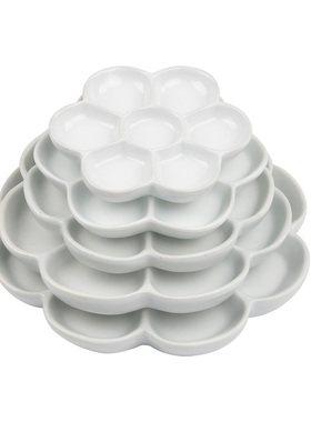 卫庄大中小多功能梅花陶瓷调色盘水粉丙烯颜料调色盘水彩画调色碟