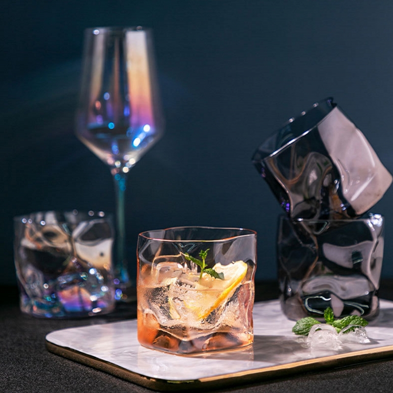 日式手工威士忌酒杯啤酒杯玻璃杯扭纹果汁杯咖啡杯水杯子个性创意