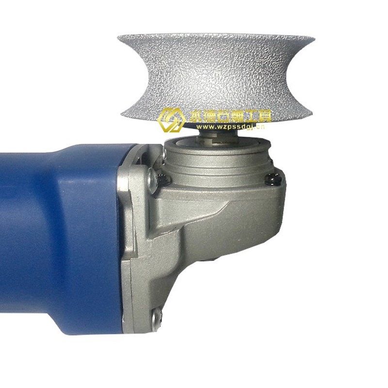 钎焊金刚石材磨边轮角磨机打磨轮法国边半圆V型磨片鹅卵石花盆