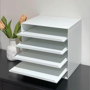 桌面信盘克维索文件收纳玄关抽屉式分层首饰化妆品盒置物架密码柜