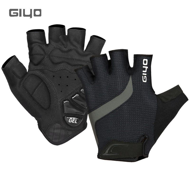 GIYO液态硅胶减震短指手套公路山地自行车半指防滑透气户外骑行