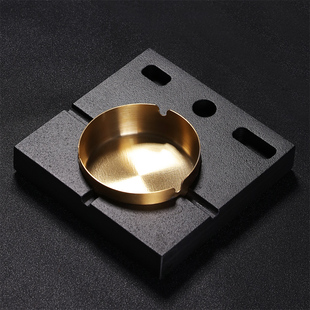 石制创意烟灰缸家用客厅办公室茶几中式大号个性铜制烟灰缸可定制