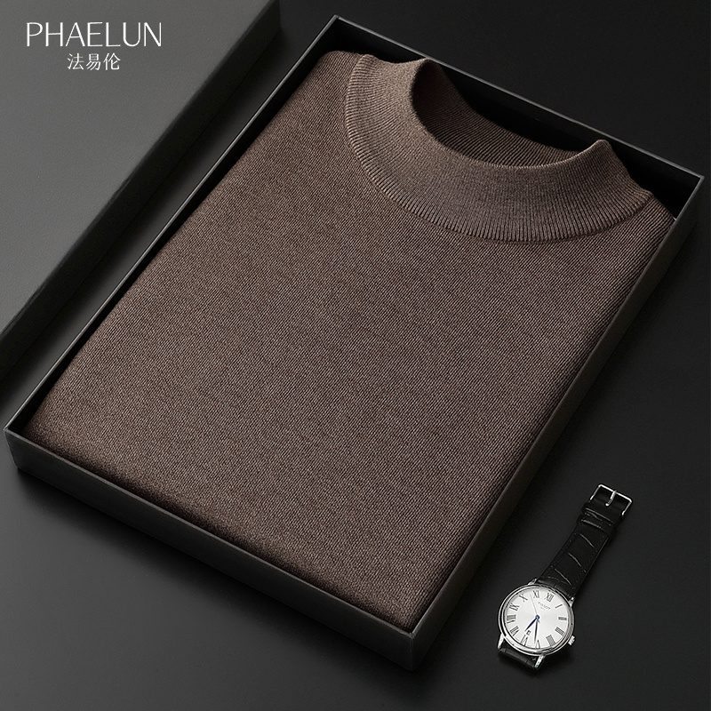 秋冬新款半高领加厚m毛衣男士中领针织衫冬季外套时尚线衣打底衫