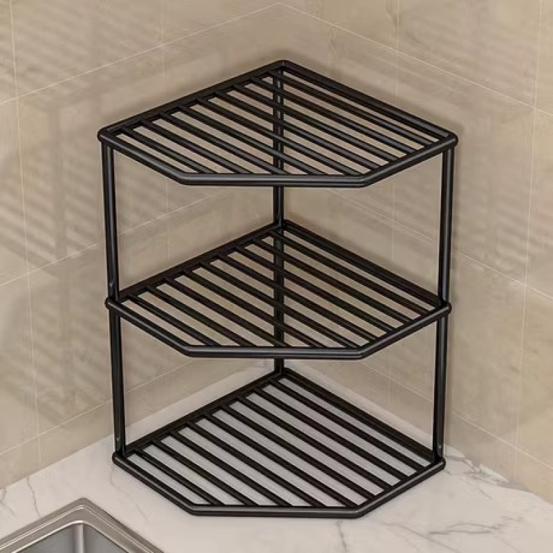 厨房置物架锅具收n纳架下水槽橱柜多层台面转角架家用多功能架