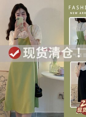 【24小时内发】80-180斤竖开拉链哺乳连衣裙孕妇装夏季新款