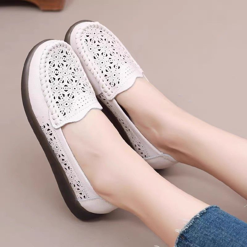 夏季新款妈妈鞋真皮软底舒适镂空凉鞋中老年透气皮鞋平底洞洞女鞋,女鞋,洞洞鞋,淘宝优惠券,粉丝福利购,淘宝优惠卷