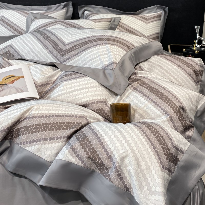 高级感A类母婴级全棉四件套活性A印花被套200支长绒棉裸睡床上用