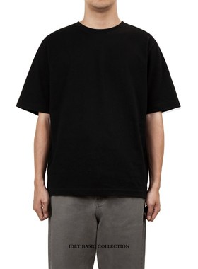 IDLT 宽松廓形kT恤 重磅略厚百搭 打底纯棉黑色白色TEE 简约百搭