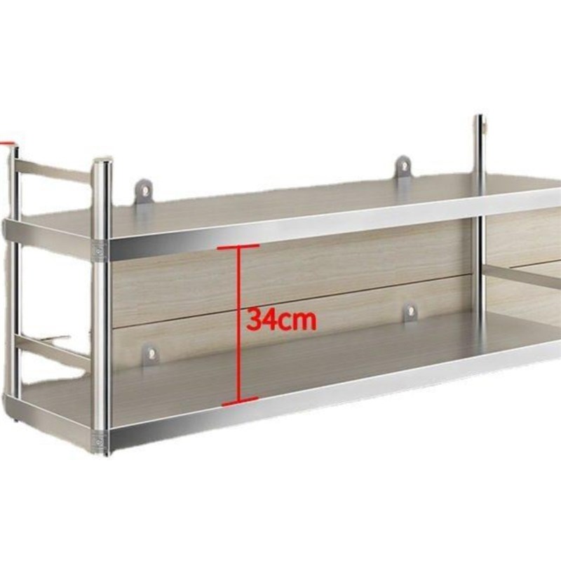 厨房窗台置物架不锈钢墙上2层微B波炉架吊柜挂碗架3层X货架储物锅