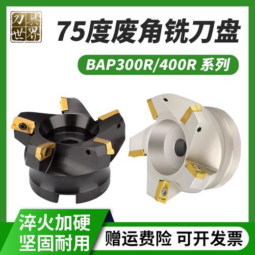 数控75度废角刀盘RAP300/400R-63/80副角平面铣刀盘横装刀片1604