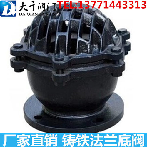 H42X-6法兰底阀 单向阀止回阀 铸铁水泵底阀DN50 80 100 150 200