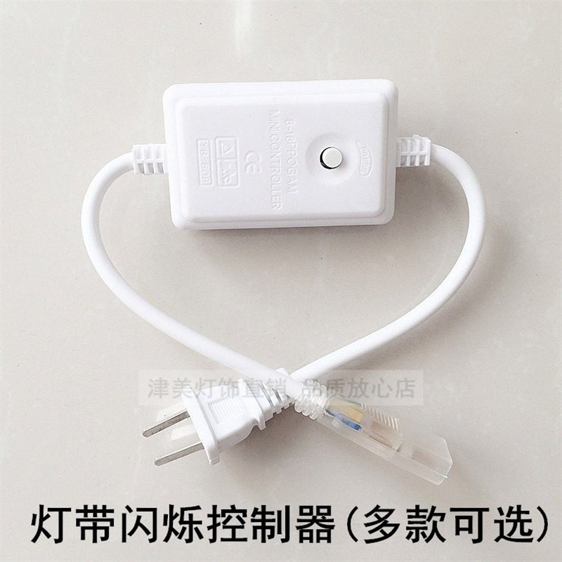 LED灯带闪烁控制器二针三针四针插头彩灯跑马灯带配件V220稳压电