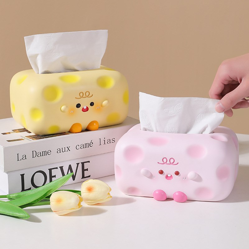 创意奶油菠萝包小狗抽纸巾盒高颜值可爱摆件客厅茶几家居装饰礼品