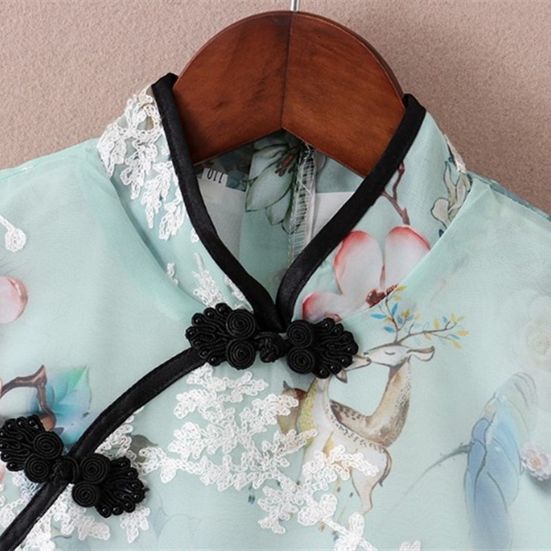 女童连衣裙2021新款夏装儿童旗袍夏季裙子洋气女孩中国风公主汉服