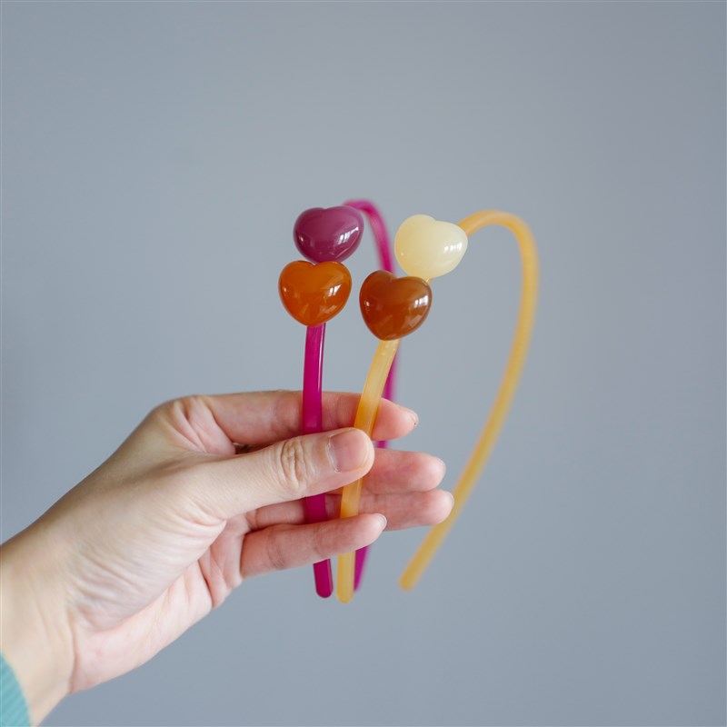 精致撞色果冻爱心儿童带齿头箍小学生有齿防滑碎发箍舒适刘海压发