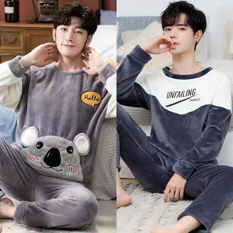 保暖睡衣男款法兰绒冬季加厚加绒2025年新款男士珊瑚绒家居服套装,女士内衣/男士内衣/家居服,睡衣/家居服套装,淘宝优惠券,粉丝福利购,淘宝优惠卷