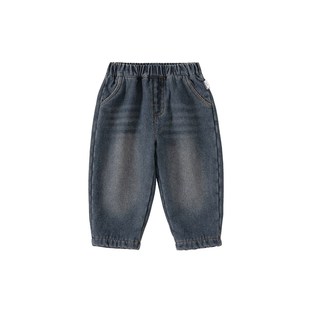 男童裤子宝宝加绒牛仔裤加厚冬装女童休闲裤洋气童裤加厚长裤冬天