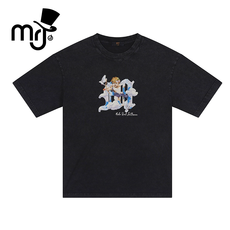 周杰伦原创品牌丘比特天使图案印花夏季短袖男女同款T恤上衣