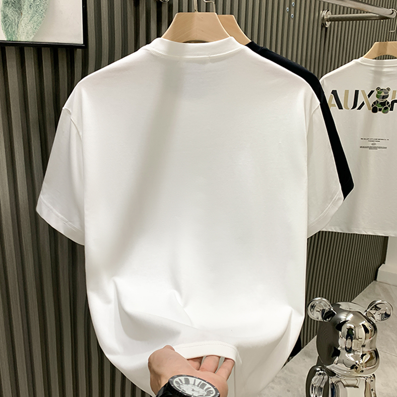 欧洲站时尚潮牌轻奢男T恤短袖青年刺绣新款体恤网红圆领宽松半袖