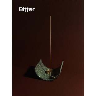 摆件 Bitter手工瓦片香插家用室内线香托盘香薰底座陶瓷小众中式