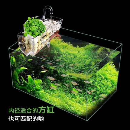 圆形玻璃鱼缸过滤器静音小型三合一上置循环过滤盒瓷缸滴流盒瀑布