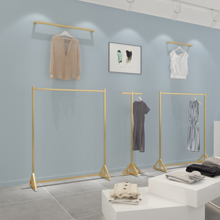 店展示架女装 黑色简约服装 衣服货架家用晾衣架落地商用挂衣架中岛