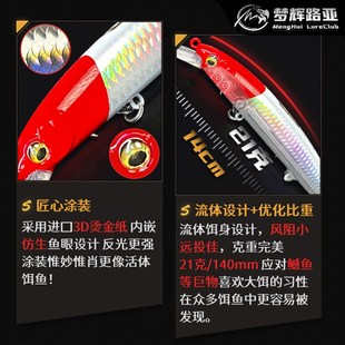 梦辉超级灭霸钨钢死飞鳡鱼米诺四倍新防锈三本钩钓鳡鱼翘嘴路亚饵