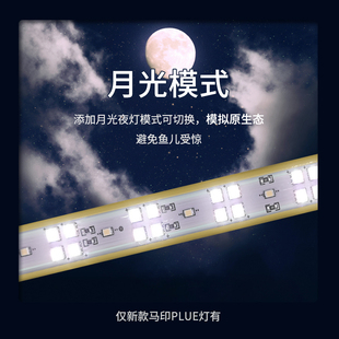 马印神灯龙鱼灯鱼缸照明三基色增艳日光夜光LED防水潜水 新款
