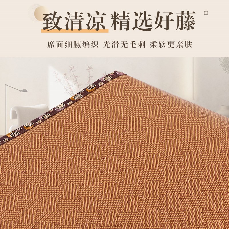 日式榻榻米垫子家用藤席地毯凉席床垫飘窗汗蒸折叠防滑海绵垫定做