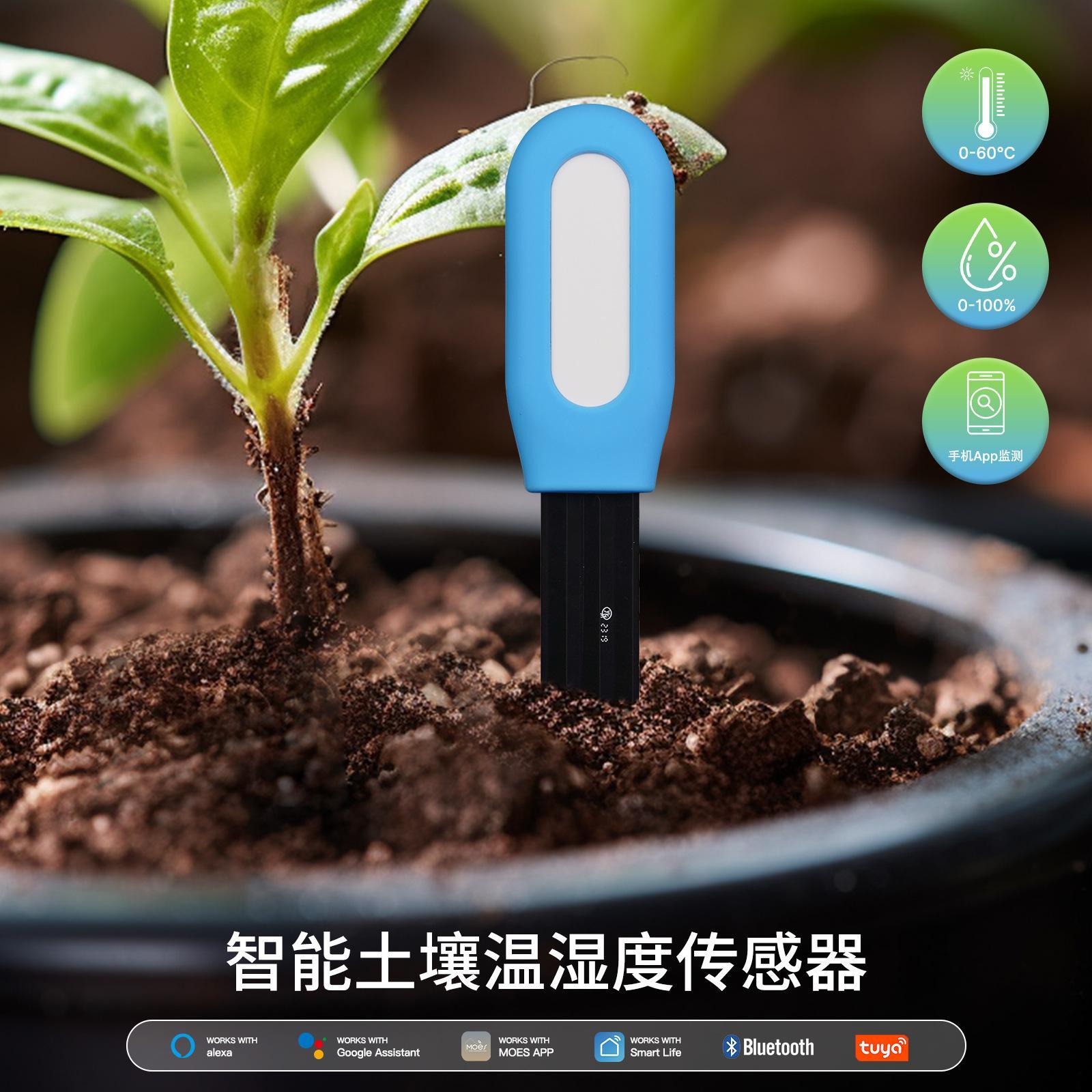 涂鸦智能家居盆景土壤温湿监测检查园艺温湿度感应检测仪自动浇水