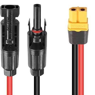 现货XT60H-F转MC4太阳能板连接线12AWG户外便携式储能电源充电线