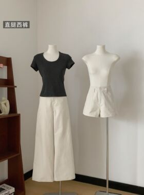 2026春夏女士__直腿西裤/夏日薄版/ 带弹又不失挺感薄面料现货
