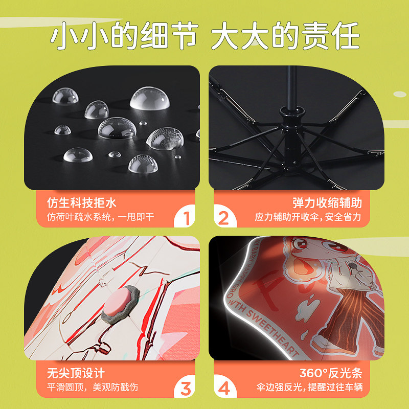 儿童雨伞女孩小学生全自动伞幼儿园男女童晴雨两用宝宝遮阳伞