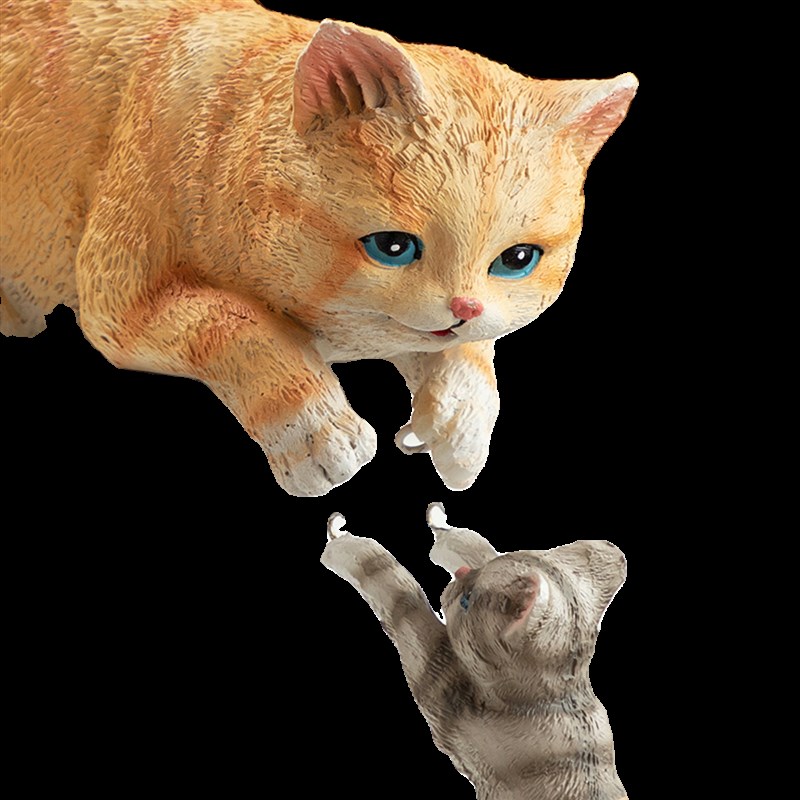 慧心巧聚母子猫摆设客厅高端摆件玄关卧室桌面酒柜书柜创意装饰品