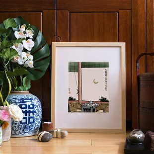 丰子恺水墨画 中式雅趣书房挂画 实木装裱 读库正 旁白装饰画