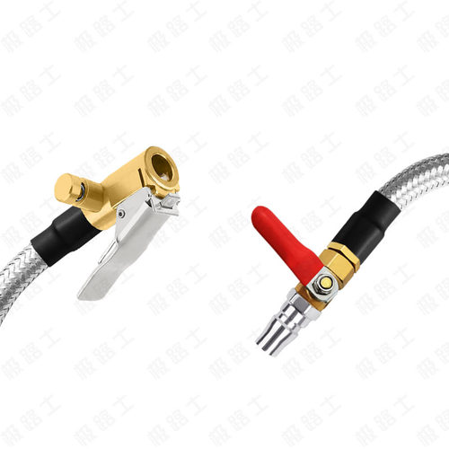 极路士快接公头带关充气管轮胎打气机空压机打气管放气