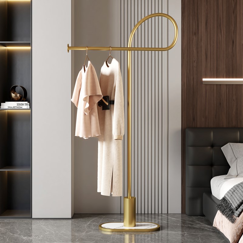 极简大理石纹板底座不占地衣帽架客厅卧室架创意衣帽架落地挂衣架