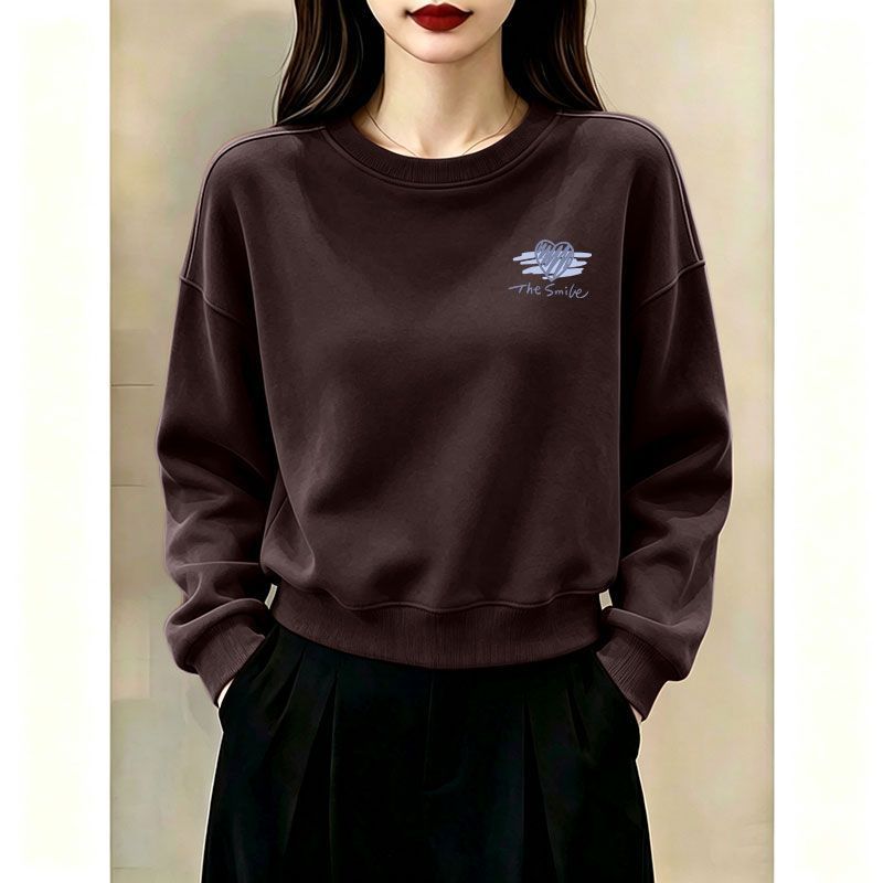 纯棉短款长袖卫衣女小个子减龄