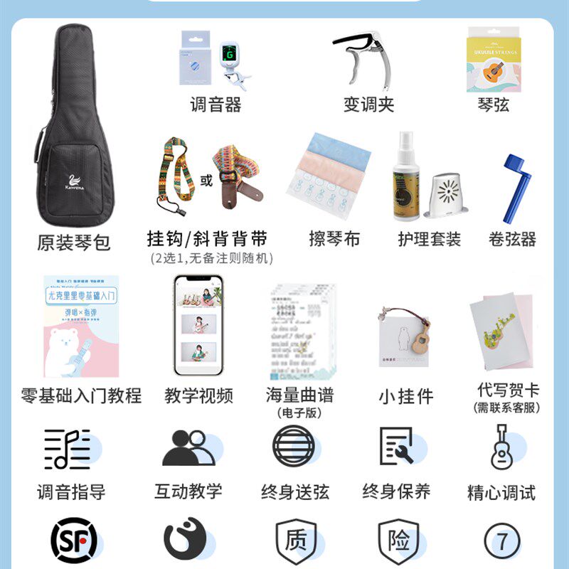 白熊音乐WN天鹅尤里里初学者寸桃云杉木全单