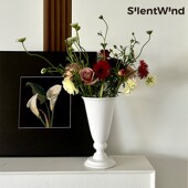 ilentWind寂风生活 复古高脚陶瓷瓶大口径桌面高级感 法式