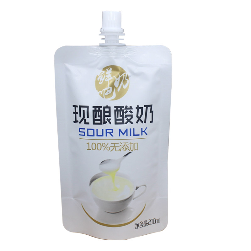 22一次性酸奶自立袋手工液体自立吸嘴包装袋子鲜奶吧专用便携