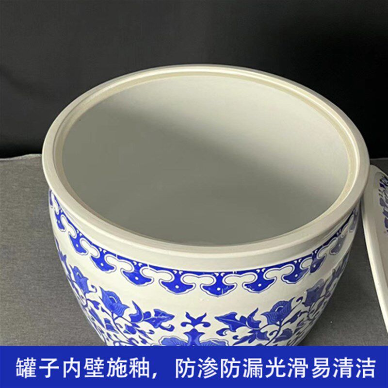 陶瓷米缸装热猪油罐带盖做糯米酒醪糟腌菜泡菜水缸超大号带盖坛子