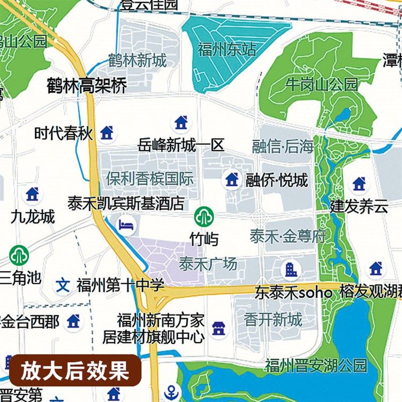 22新款福州市区城区地图办公室挂图高壁贴超大装饰画定制