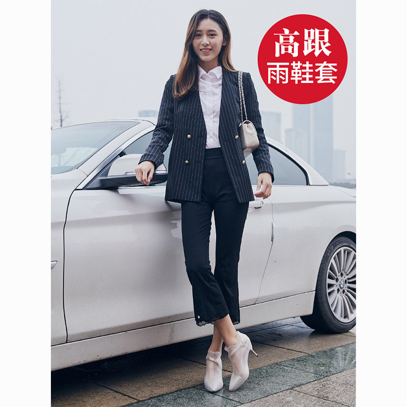 雨鞋女士跟鞋防水防滑雨天防滑耐磨加厚底易穿脱雨靴