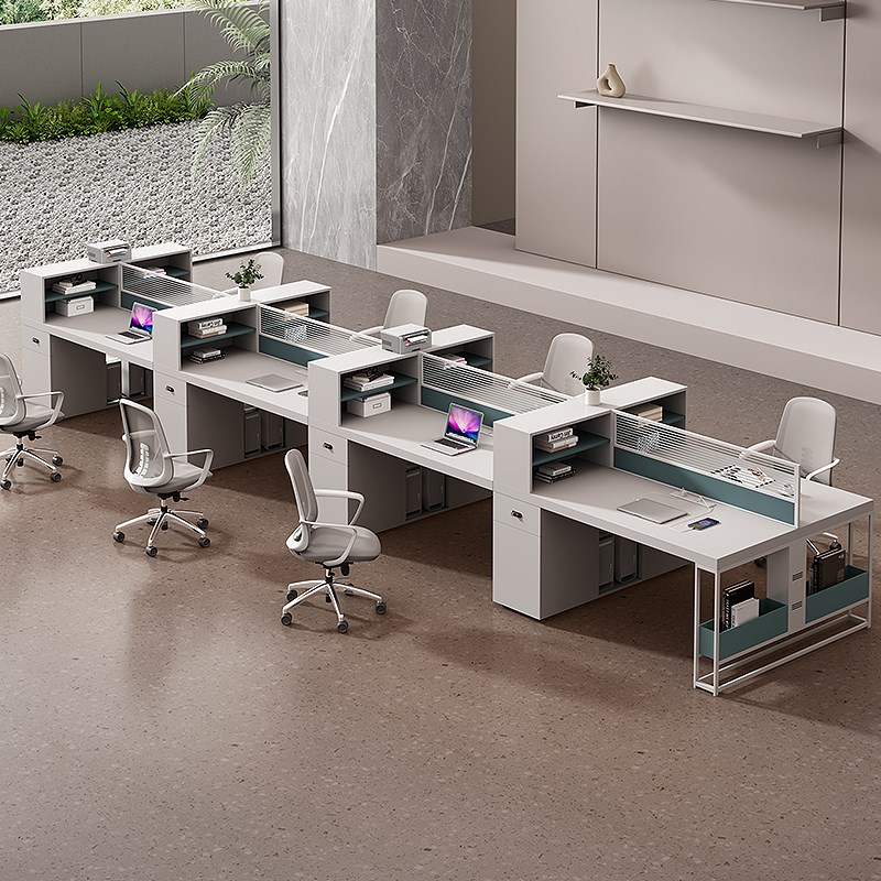 办公室员工办公桌椅4人位办公桌职员电脑桌屏风办公卡位桌子