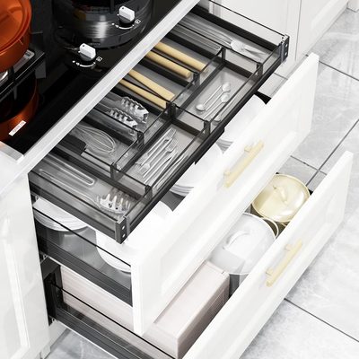 米平边篮抽屉司库缓冲工具篮篮锅具四碗碟拉篮储物平开钢化玻璃门